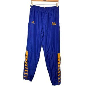 VTG Vintage Adidas Team SZ M UCLA Blue Jogger Pant Yellow Detailing Ankle Zipper